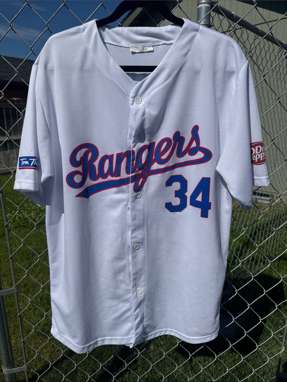 MLB Texas Rangers Nolan Ryan #34 White Baseball Jersey